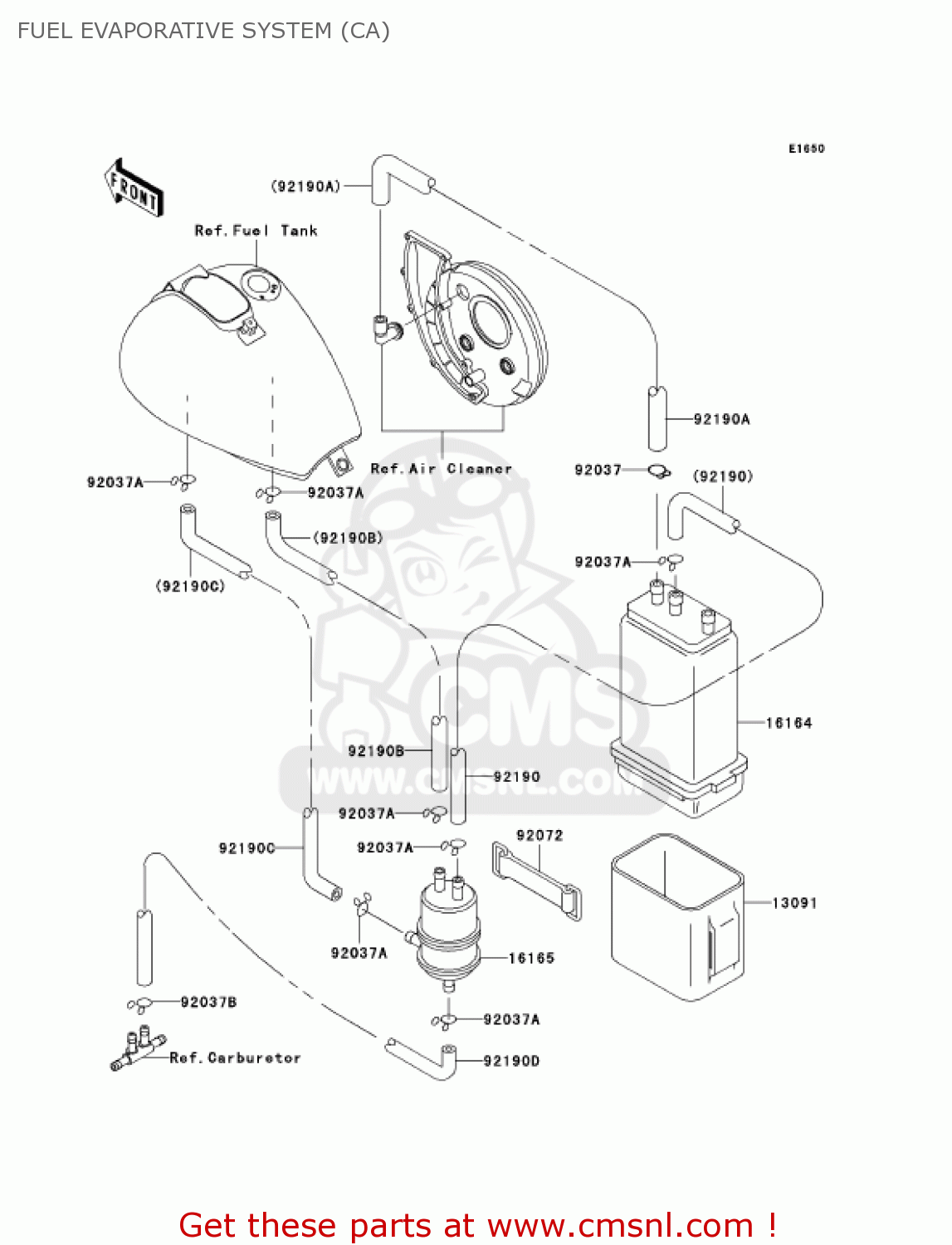 FUEL EVAPORATIVE SYSTEM (CA) VN800B6 VULCAN 800 CLASSIC 2001 USA CALIFORNIA CANADA