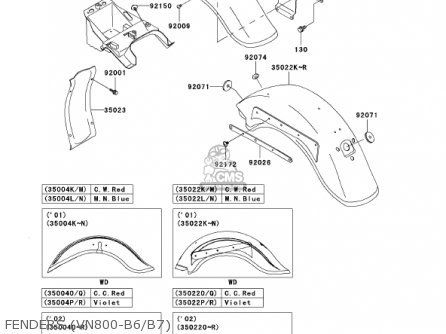 FENDERS (VN800-B6/B7) - VN800B6 VULCAN 800 CLASSIC 2001 USA CALIFORNIA CANADA