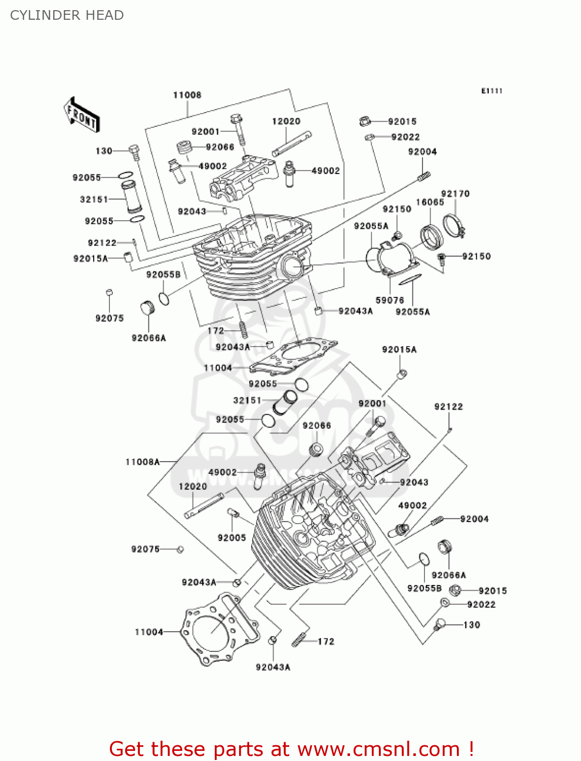 CYLINDER HEAD VN800B7 VULCAN 800 CLASSIC 2002 USA CALIFORNIA CANADA