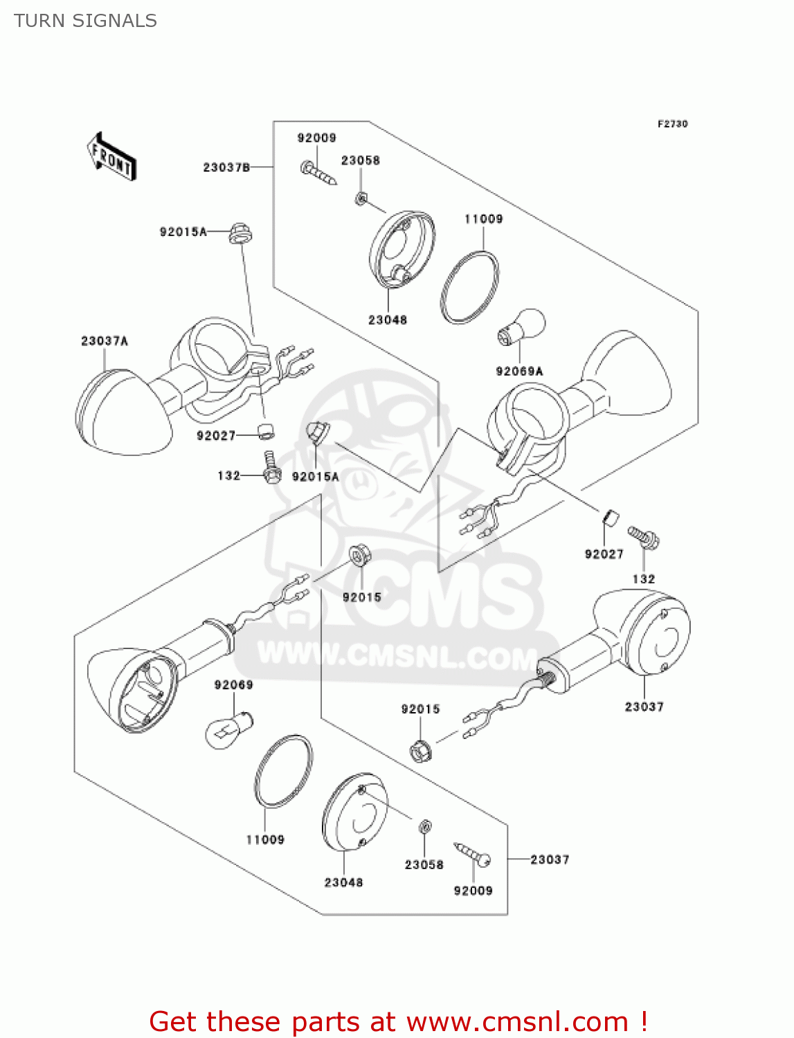 TURN SIGNALS VN800B7 VULCAN 800 CLASSIC 2002 USA CALIFORNIA CANADA