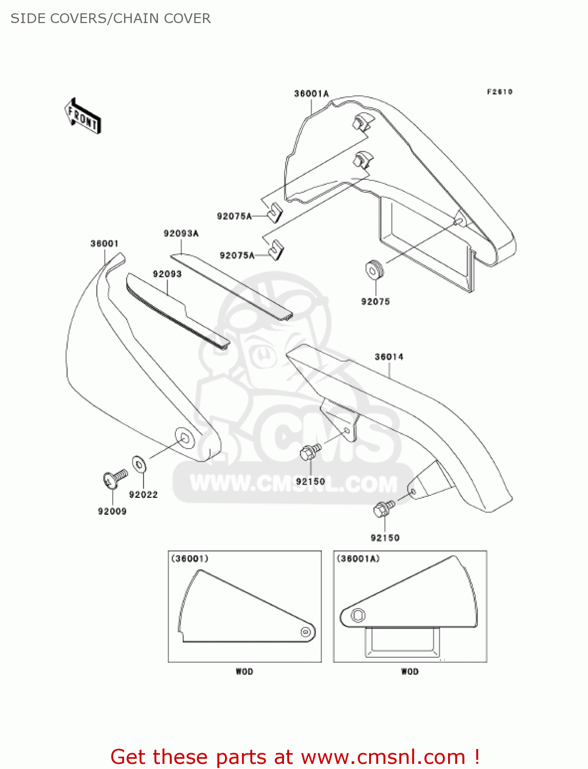 SIDE COVERS/CHAIN COVER VN800B7 VULCAN 800 CLASSIC 2002 USA CALIFORNIA CANADA