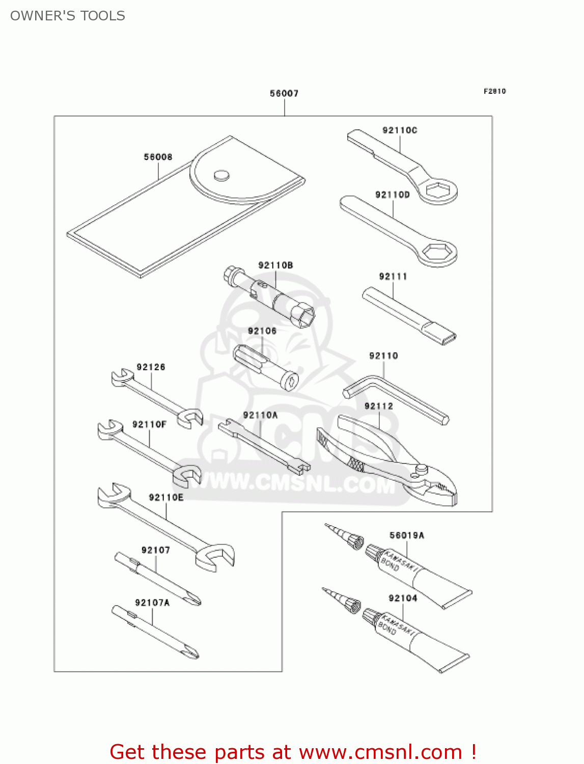 OWNER'S TOOLS VN800B7 VULCAN 800 CLASSIC 2002 USA CALIFORNIA CANADA