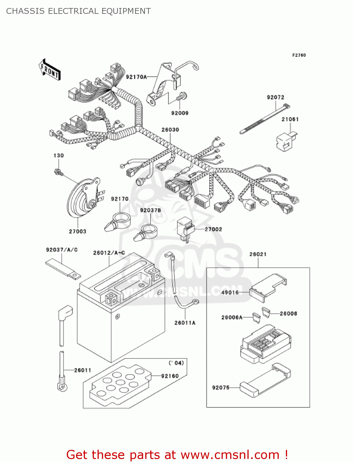 CHASSIS ELECTRICAL EQUIPMENT VN800B7 VULCAN 800 CLASSIC 2002 USA CALIFORNIA CANADA