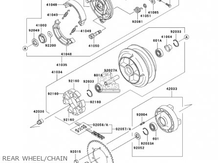 REAR WHEEL/CHAIN - VN800B7 VULCAN 800 CLASSIC 2002 USA CALIFORNIA CANADA