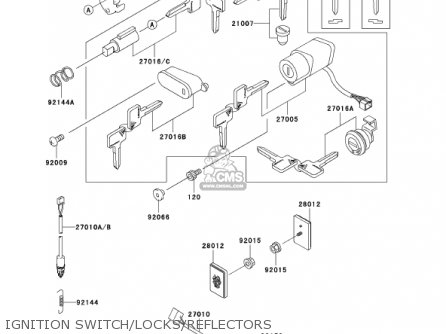 IGNITION SWITCH/LOCKS/REFLECTORS - VN800B7 VULCAN 800 CLASSIC 2002 USA CALIFORNIA CANADA
