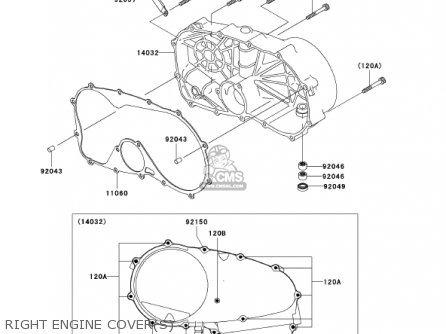 RIGHT ENGINE COVER(S) - VN800B7 VULCAN 800 CLASSIC 2002 USA CALIFORNIA CANADA