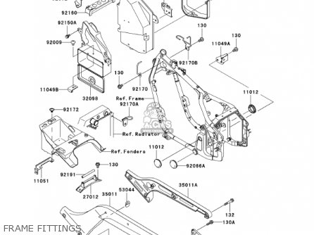 FRAME FITTINGS - VN800B7 VULCAN 800 CLASSIC 2002 USA CALIFORNIA CANADA