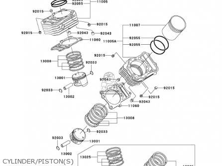 CYLINDER/PISTON(S) - VN800B7 VULCAN 800 CLASSIC 2002 USA CALIFORNIA CANADA