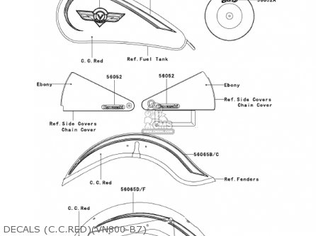 DECALS (C.C.RED)(VN800-B7) - VN800B7 VULCAN 800 CLASSIC 2002 USA CALIFORNIA CANADA