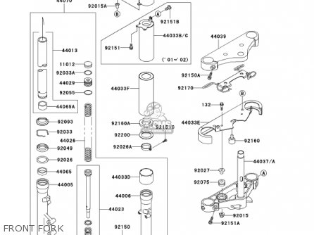 FRONT FORK - VN800B7 VULCAN 800 CLASSIC 2002 USA CALIFORNIA CANADA