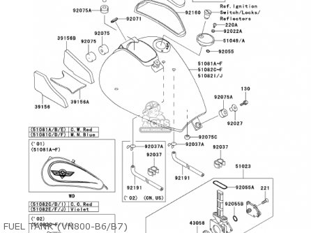 FUEL TANK (VN800-B6/B7) - VN800B7 VULCAN 800 CLASSIC 2002 USA CALIFORNIA CANADA