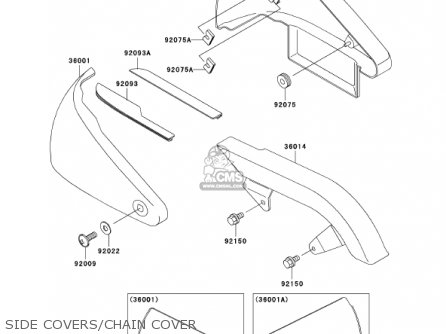 SIDE COVERS/CHAIN COVER - VN800B7 VULCAN 800 CLASSIC 2002 USA CALIFORNIA CANADA