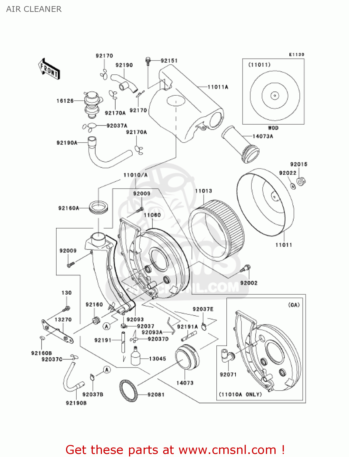 AIR CLEANER VN800B8 VULCAN 800 CLASSIC 2003 USA CALIFORNIA CANADA