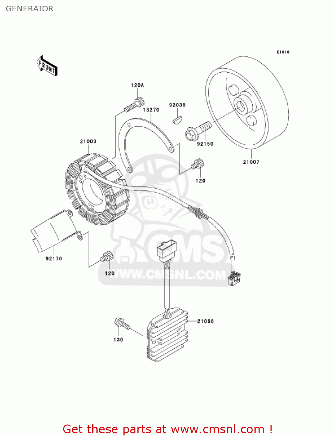 GENERATOR VN800B8 VULCAN 800 CLASSIC 2003 USA CALIFORNIA CANADA