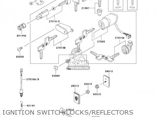 IGNITION SWITCH/LOCKS/REFLECTORS - VN800B8 VULCAN 800 CLASSIC 2003 USA CALIFORNIA CANADA