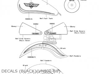 DECALS (BLACK)(VN800-B8) - VN800B8 VULCAN 800 CLASSIC 2003 USA CALIFORNIA CANADA