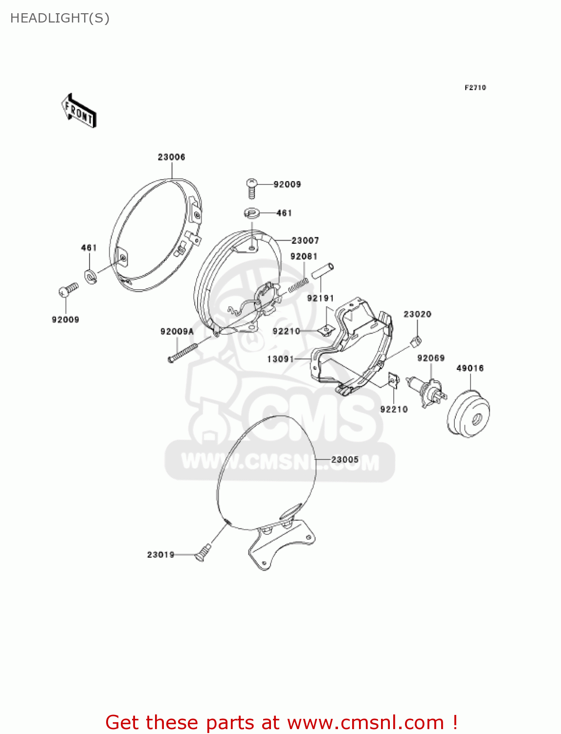 HEADLIGHT(S) VN800B9 VULCAN 800 CLASSIC 2004 USA CALIFORNIA CANADA