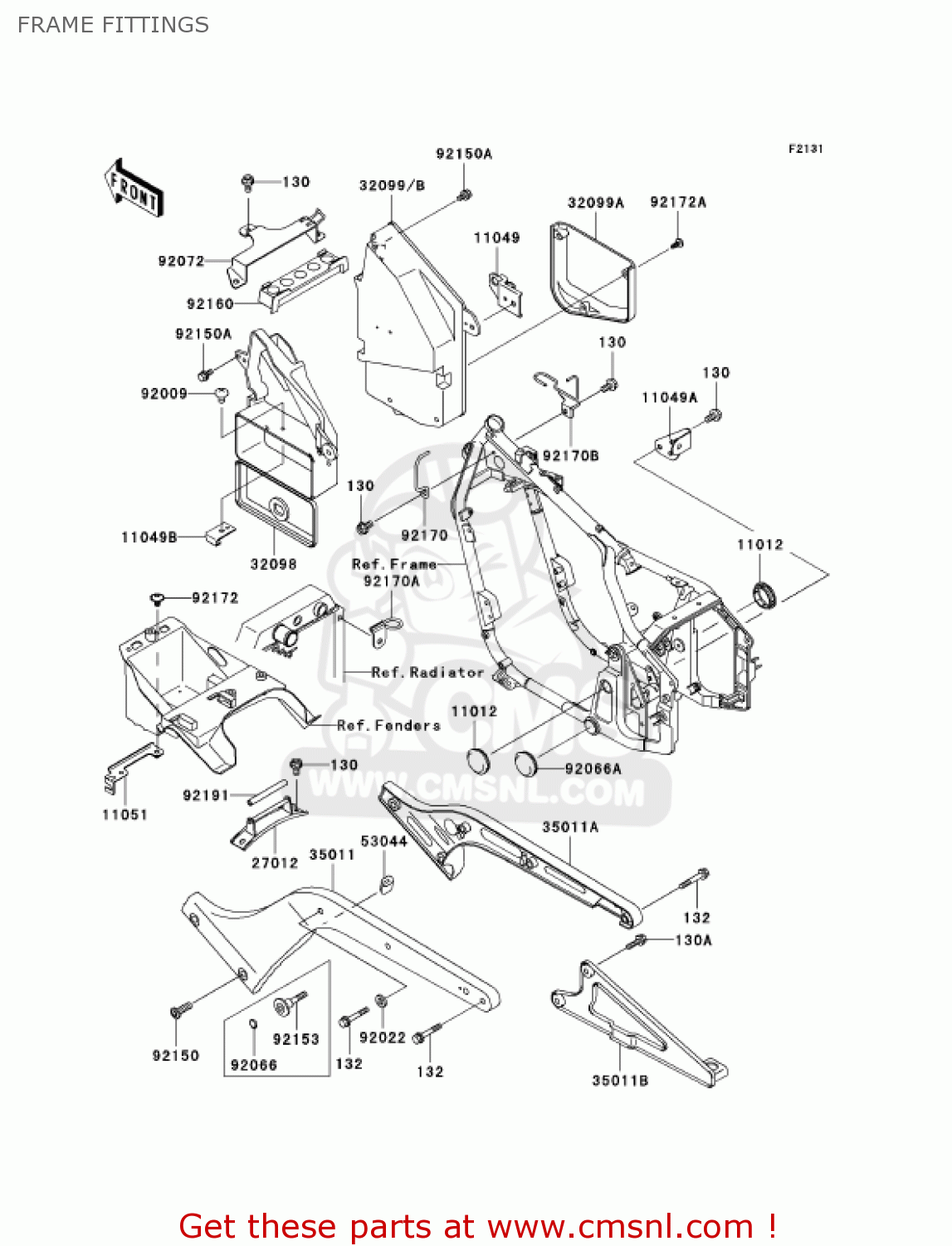 FRAME FITTINGS VN800B9 VULCAN 800 CLASSIC 2004 USA CALIFORNIA CANADA