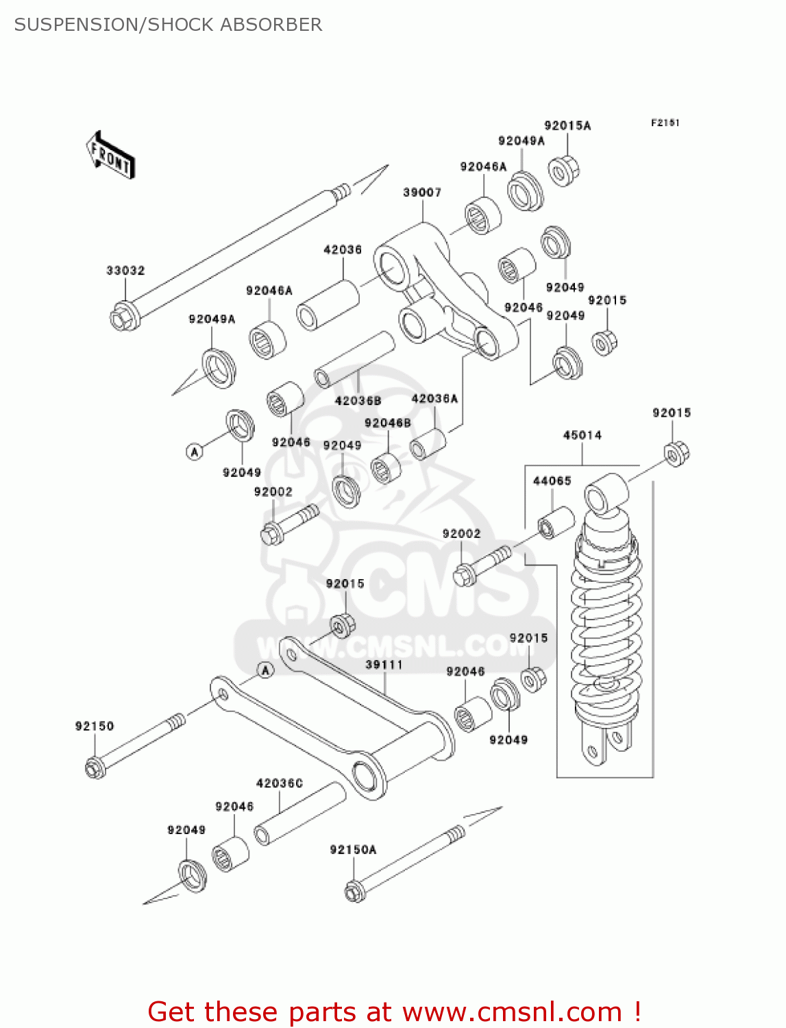 SUSPENSION/SHOCK ABSORBER VN800B9 VULCAN 800 CLASSIC 2004 USA CALIFORNIA CANADA
