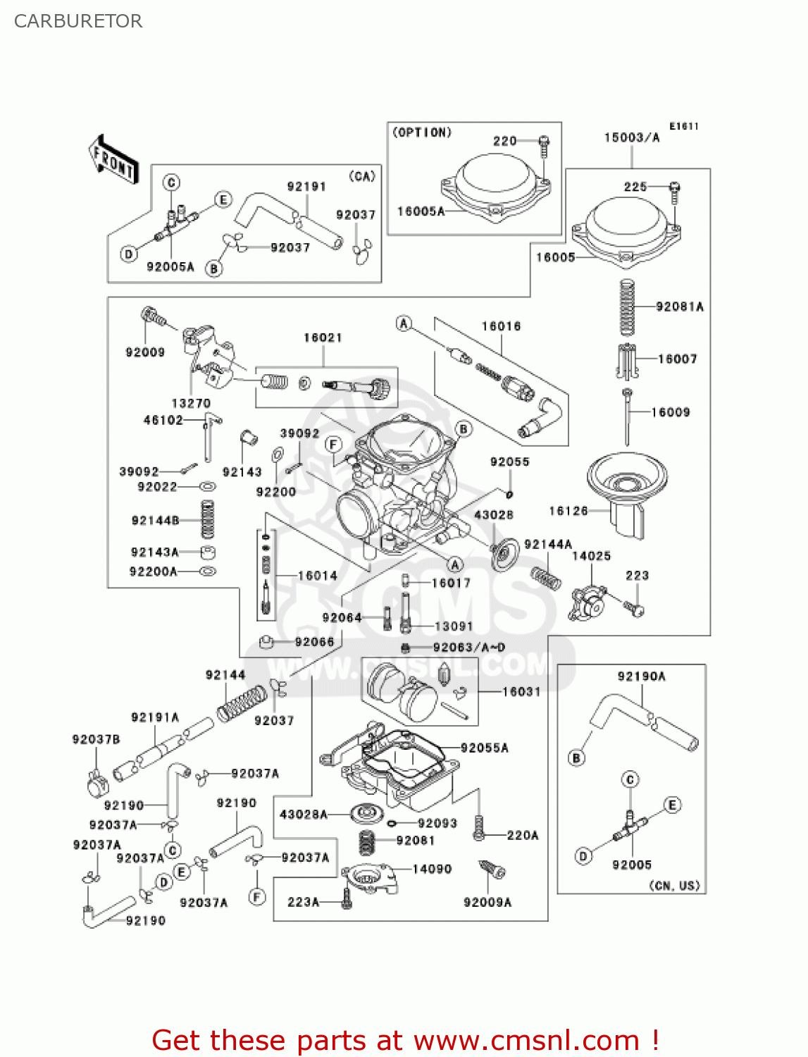 CARBURETOR VN800B9 VULCAN 800 CLASSIC 2004 USA CALIFORNIA CANADA