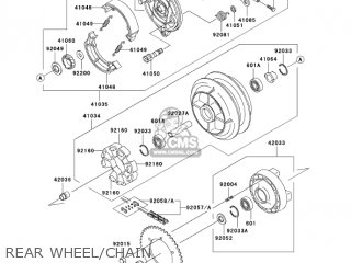 REAR WHEEL/CHAIN - VN800B9 VULCAN 800 CLASSIC 2004 USA CALIFORNIA CANADA