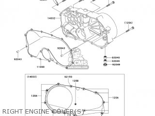 RIGHT ENGINE COVER(S) - VN800B9 VULCAN 800 CLASSIC 2004 USA CALIFORNIA CANADA