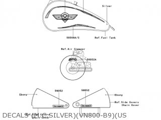 DECALS (M.C.SILVER)(VN800-B9)(US - VN800B9 VULCAN 800 CLASSIC 2004 USA CALIFORNIA CANADA