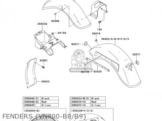 FENDERS (VN800-B8/B9) - VN800B9 VULCAN 800 CLASSIC 2004 USA CALIFORNIA CANADA