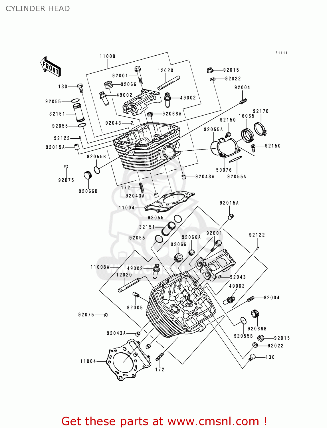 CYLINDER HEAD VN800C1 VN800 DRIFTER 1999 EURO UK FR NL AR FG GR IT NR SD SP ST