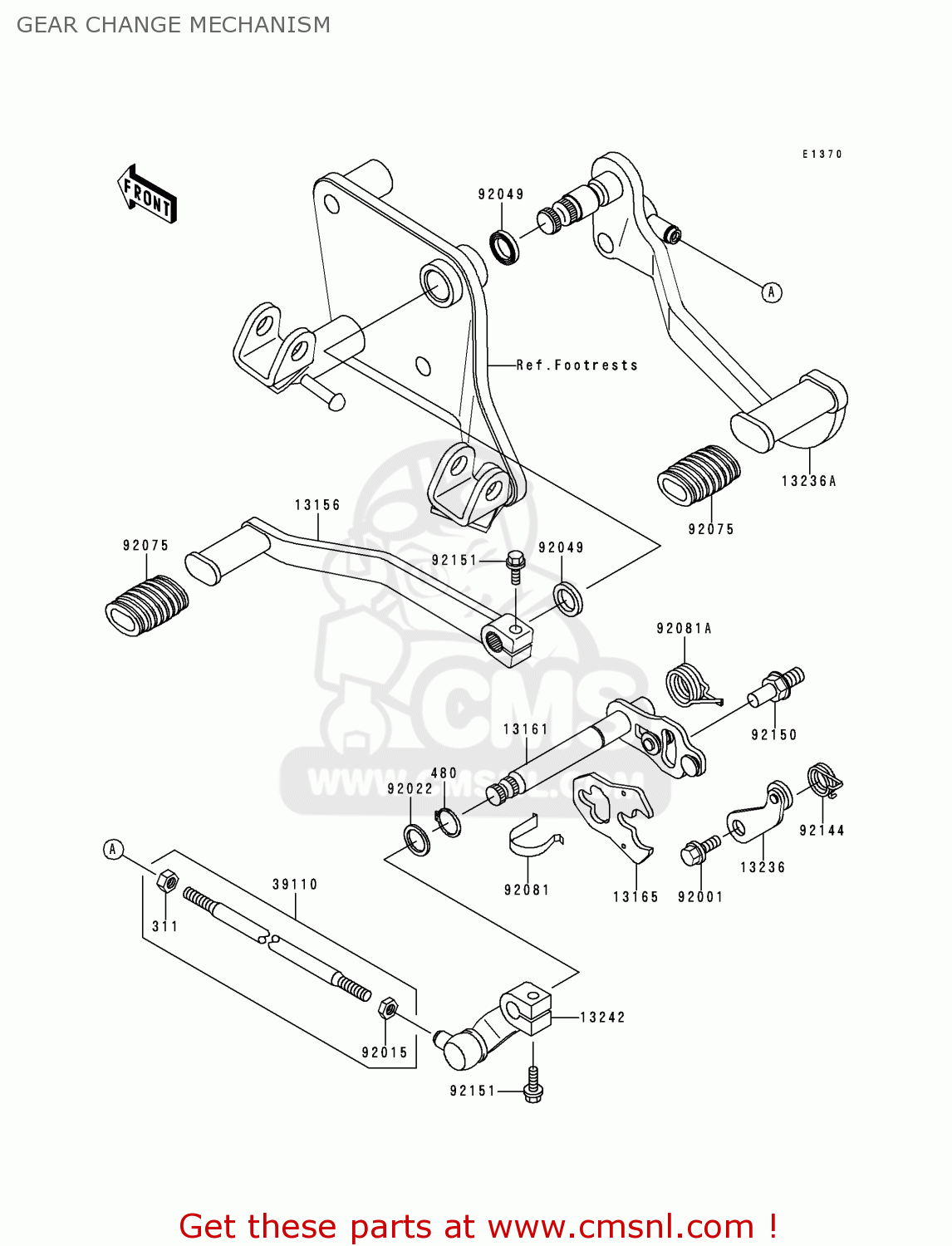 GEAR CHANGE MECHANISM VN800C1 VN800 DRIFTER 1999 EURO UK FR NL AR FG GR IT NR SD SP ST