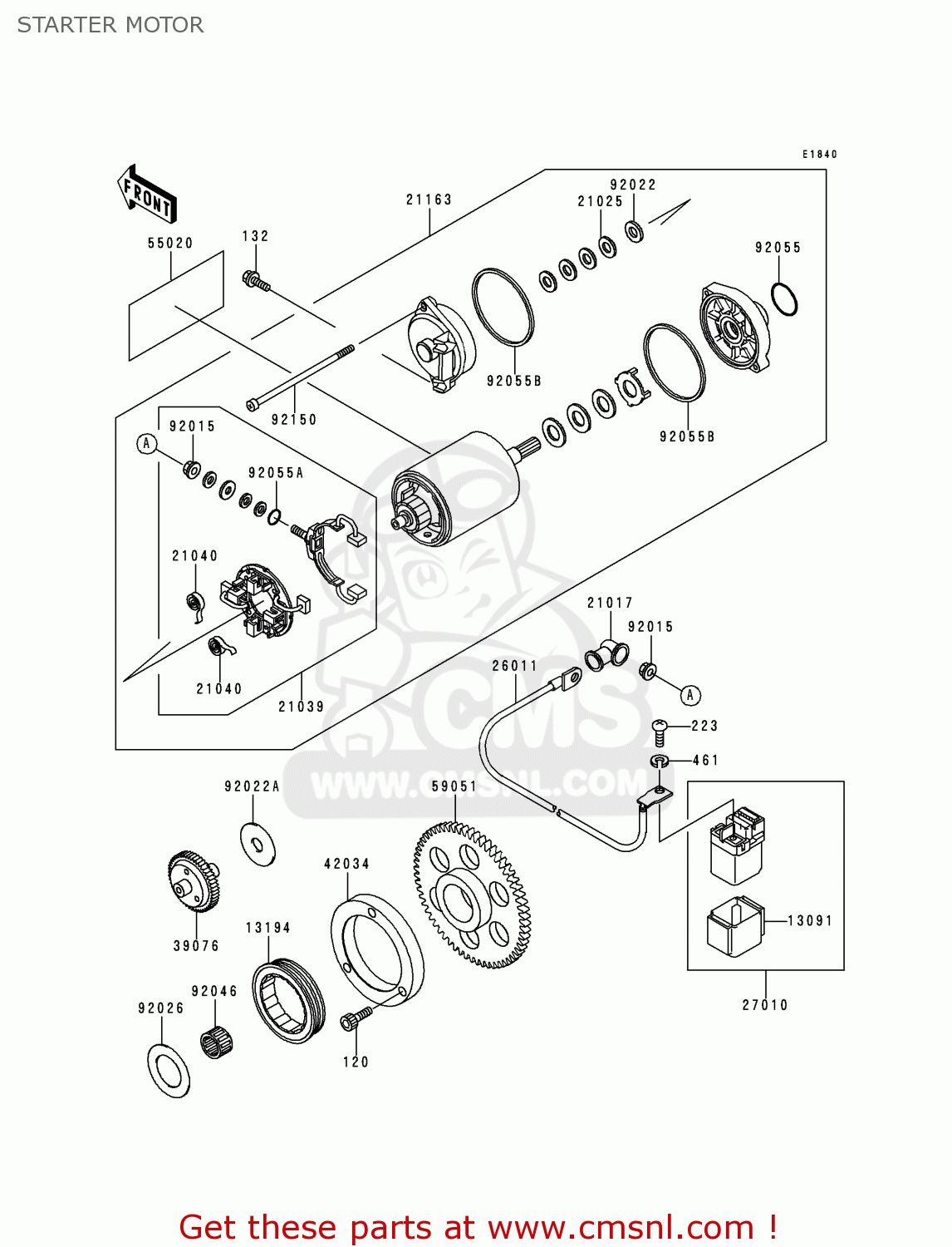 STARTER MOTOR VN800C1 VN800 DRIFTER 1999 EURO UK FR NL AR FG GR IT NR SD SP ST