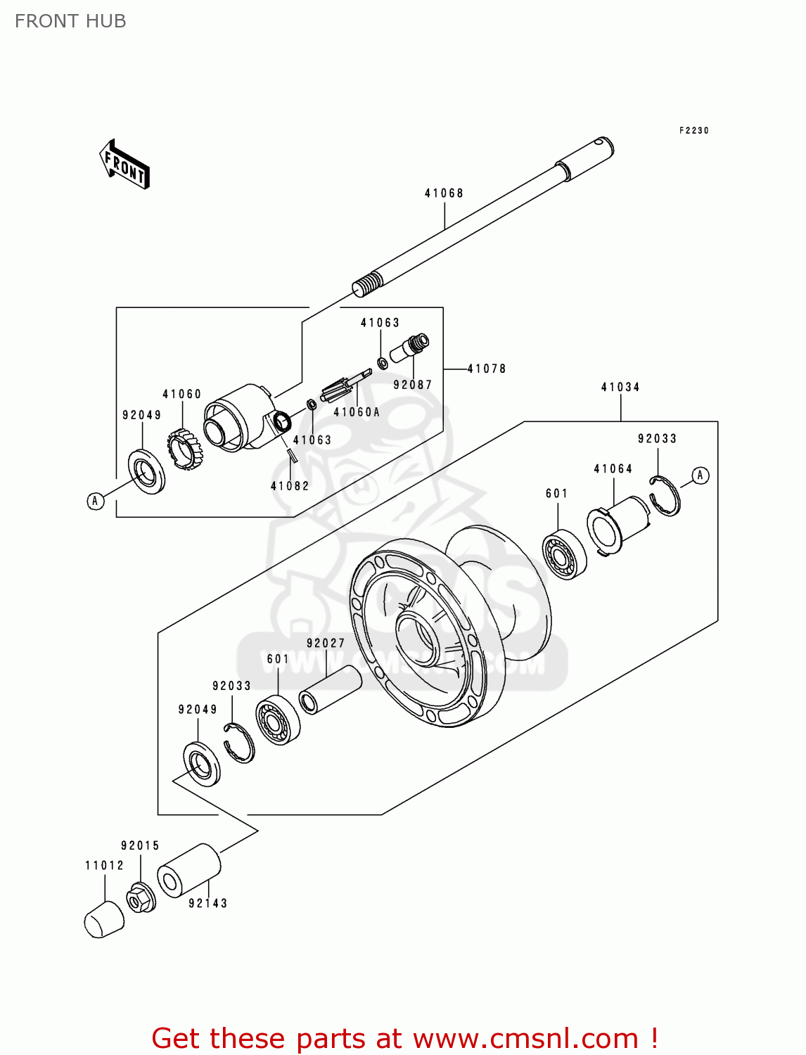 FRONT HUB VN800C1 VN800 DRIFTER 1999 EURO UK FR NL AR FG GR IT NR SD SP ST
