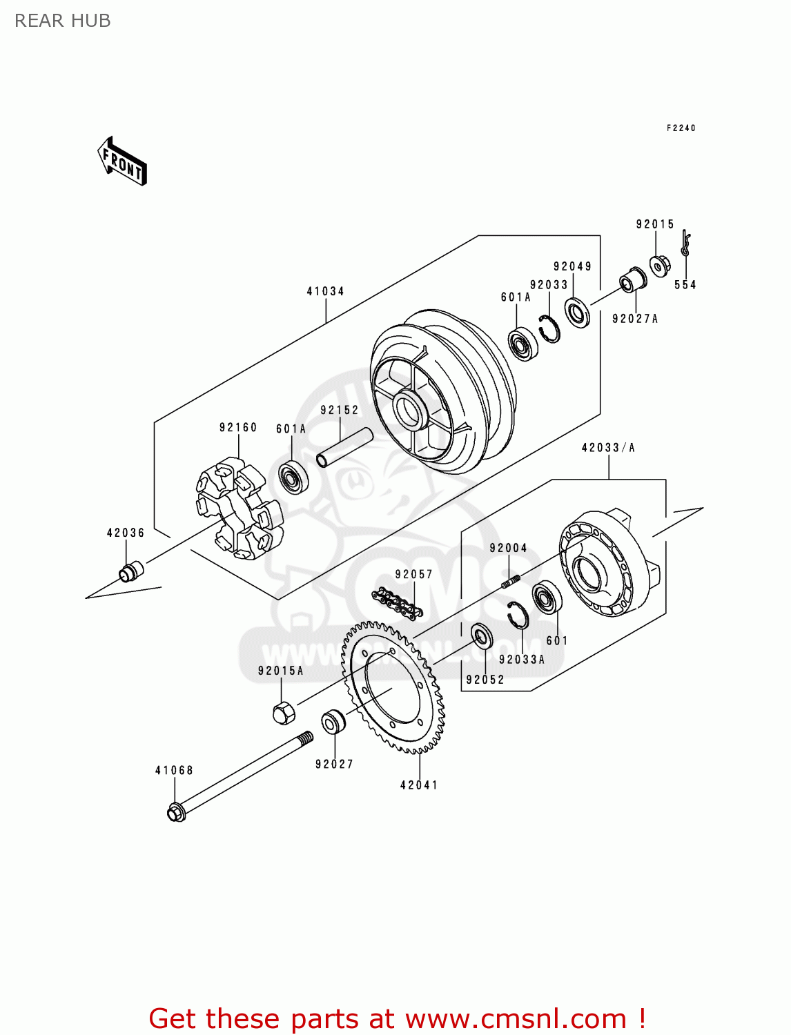 REAR HUB VN800C1 VN800 DRIFTER 1999 EURO UK FR NL AR FG GR IT NR SD SP ST