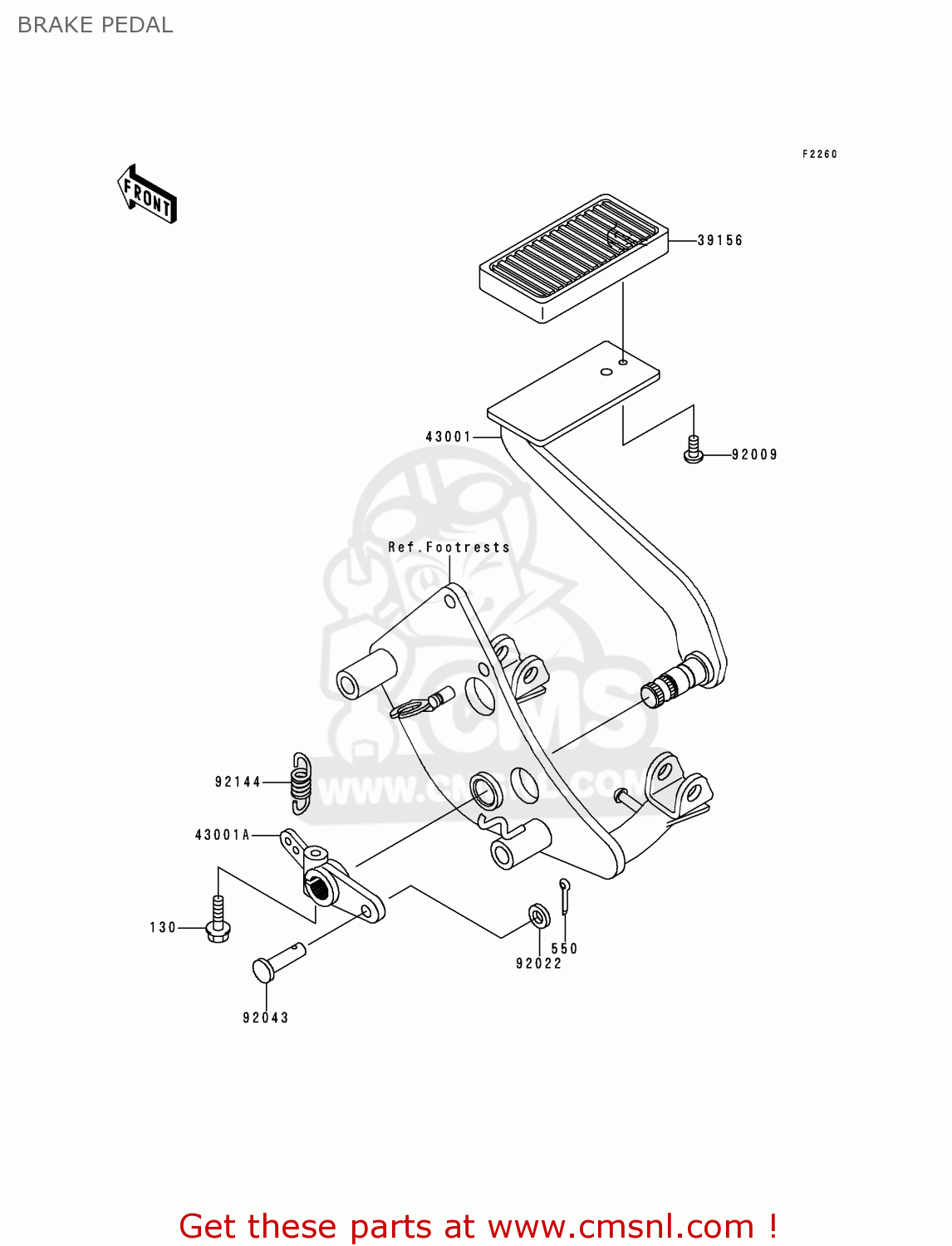 BRAKE PEDAL VN800C1 VN800 DRIFTER 1999 EURO UK FR NL AR FG GR IT NR SD SP ST