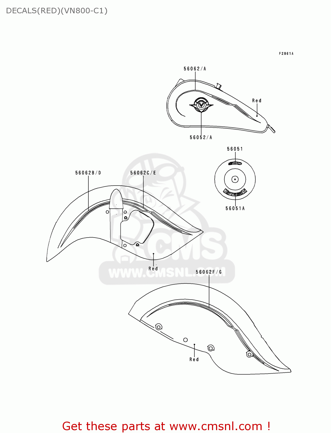 DECALS(RED)(VN800-C1) VN800C1 VN800 DRIFTER 1999 EURO UK FR NL AR FG GR IT NR SD SP ST