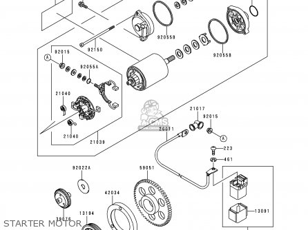 STARTER MOTOR - VN800C1 VN800 DRIFTER 1999 EURO UK FR NL AR FG GR IT NR SD SP ST