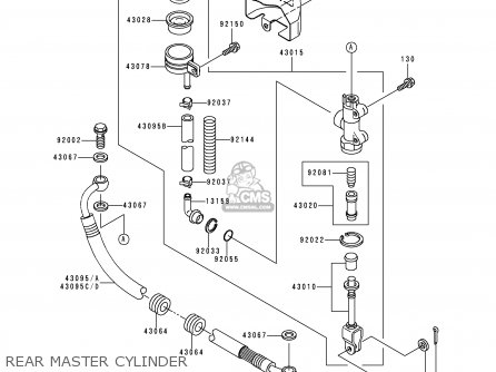 REAR MASTER CYLINDER - VN800C1 VN800 DRIFTER 1999 EURO UK FR NL AR FG GR IT NR SD SP ST