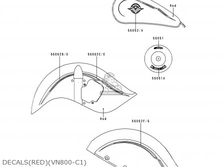 DECALS(RED)(VN800-C1) - VN800C1 VN800 DRIFTER 1999 EURO UK FR NL AR FG GR IT NR SD SP ST