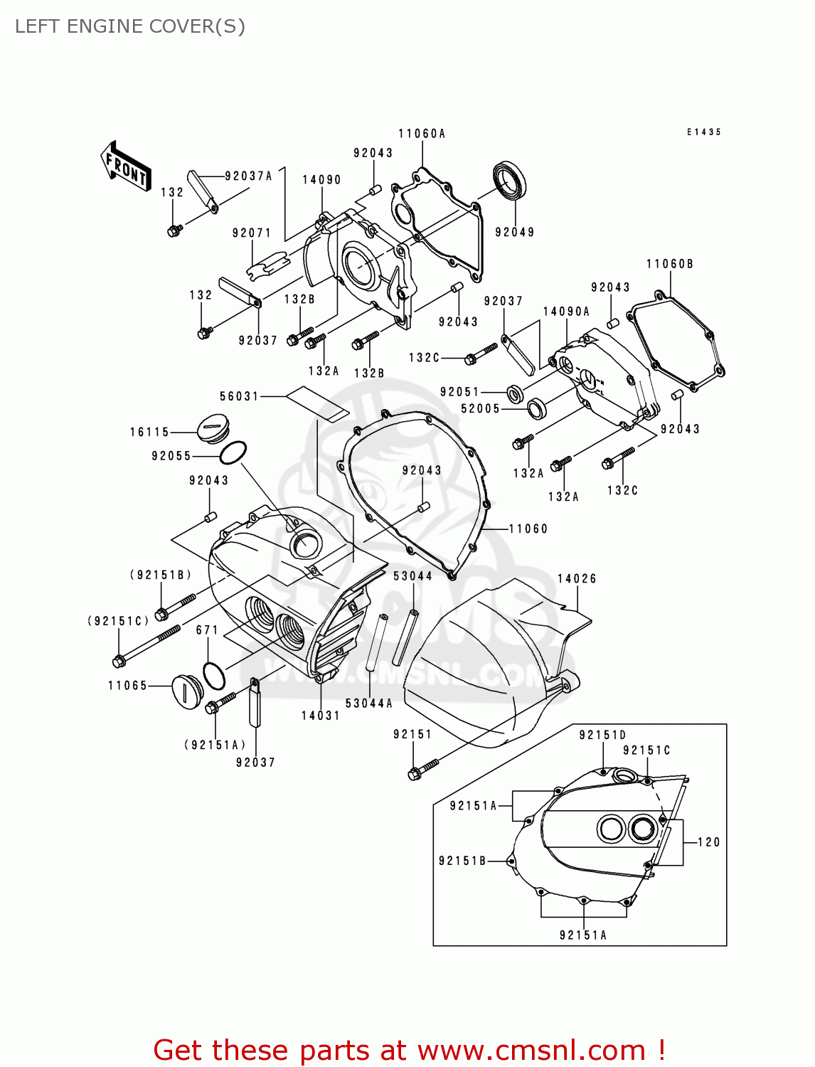 LEFT ENGINE COVER(S) VN800C1 VN800 DRIFTER 1999 EUROPE UK FR NR SP