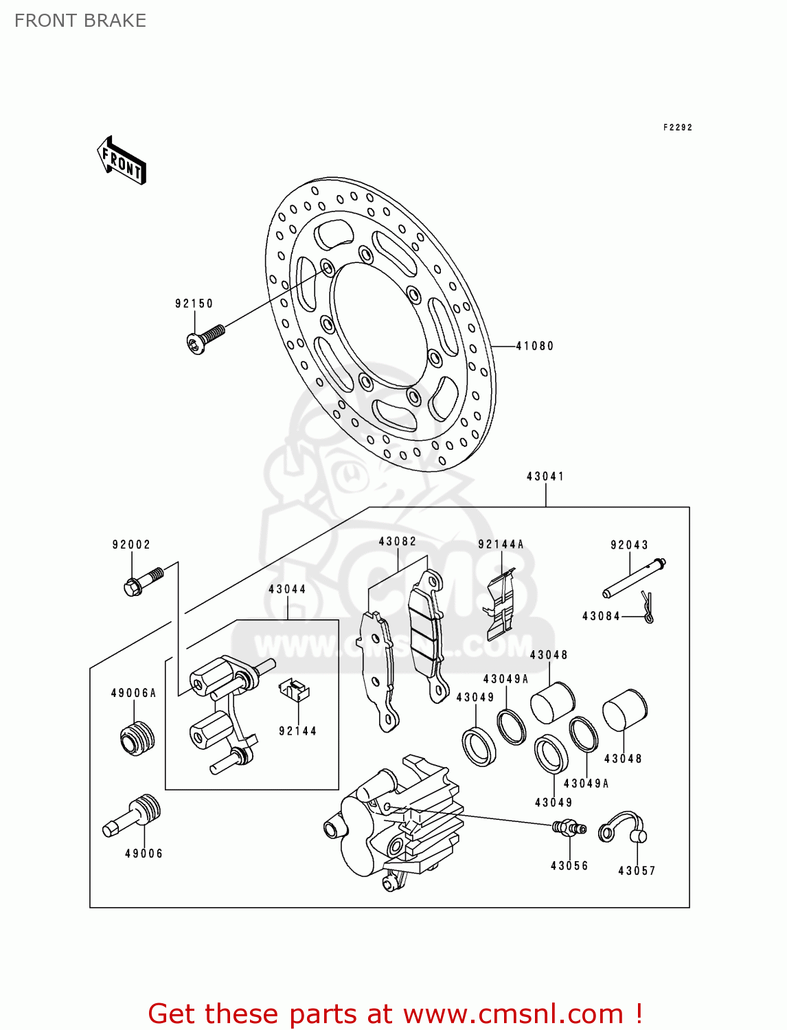 FRONT BRAKE VN800C1 VN800 DRIFTER 1999 EUROPE UK FR NR SP