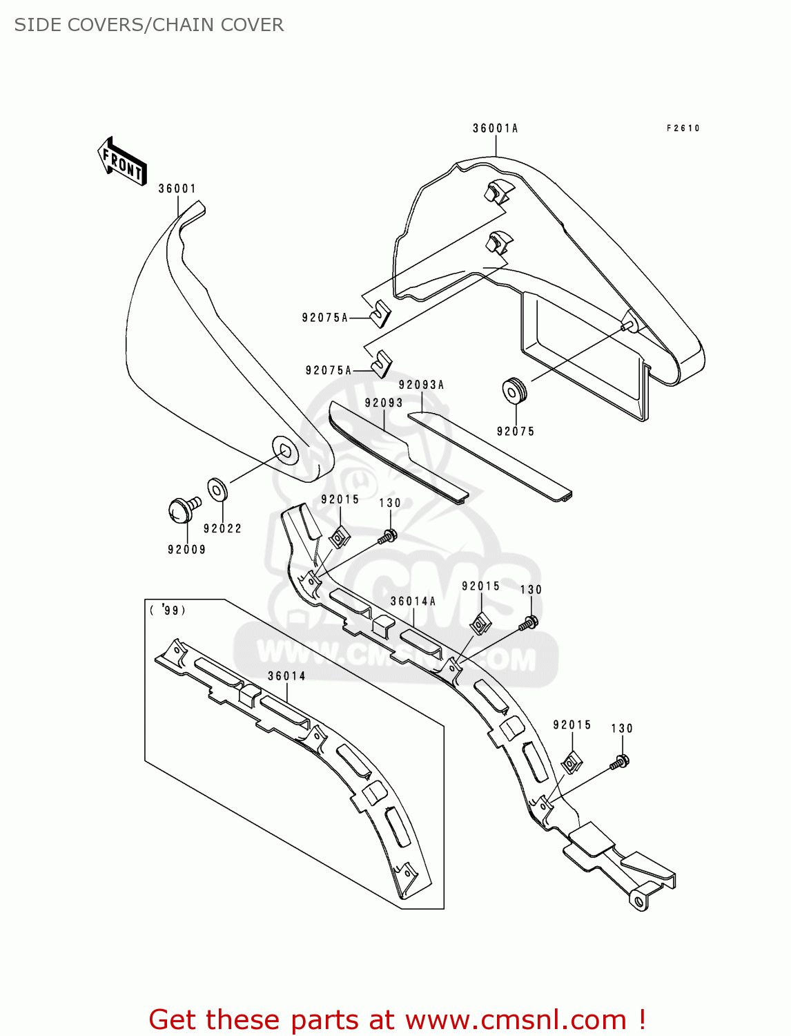 SIDE COVERS/CHAIN COVER VN800C1 VN800 DRIFTER 1999 EUROPE UK FR NR SP