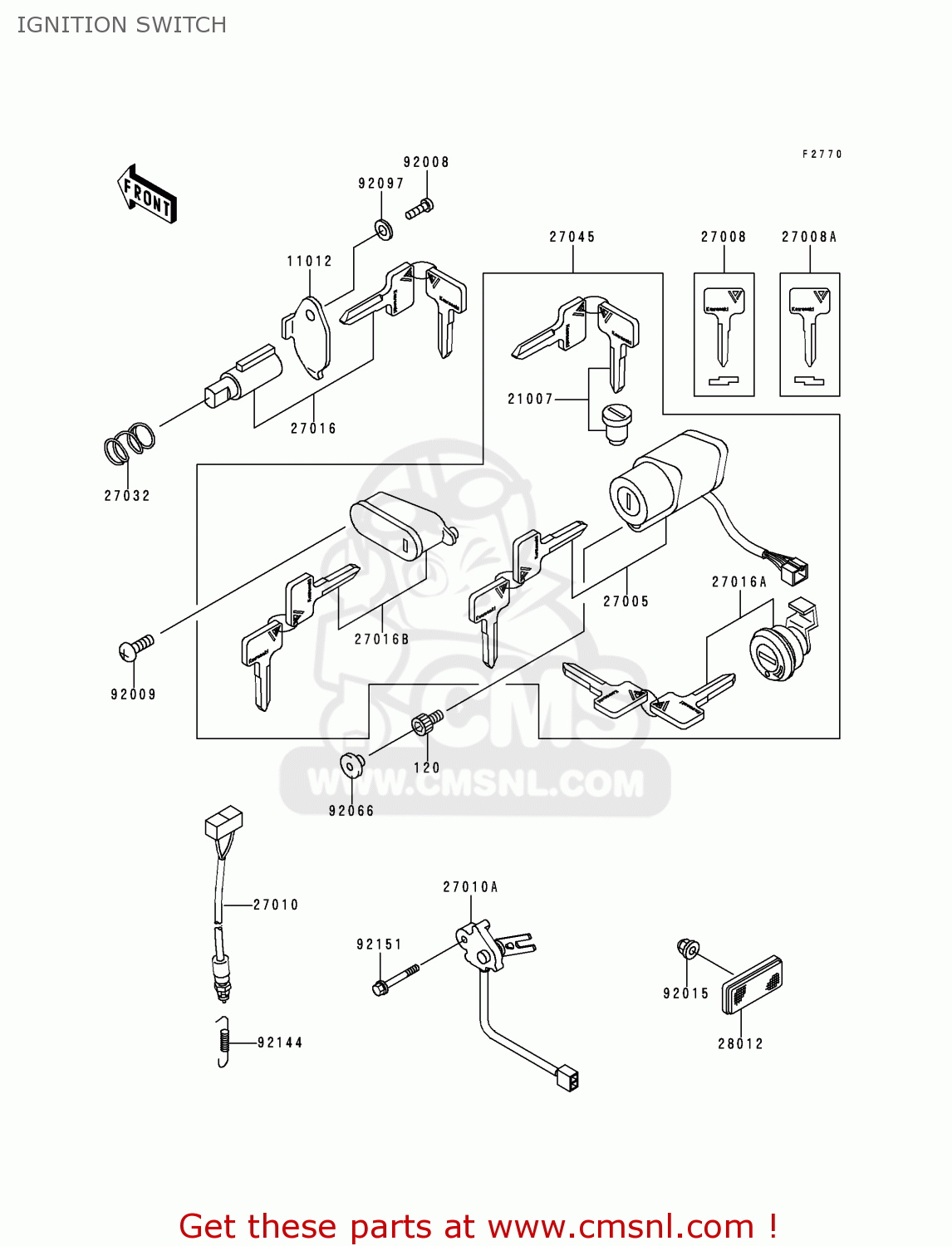 IGNITION SWITCH VN800C1 VN800 DRIFTER 1999 EUROPE UK FR NR SP