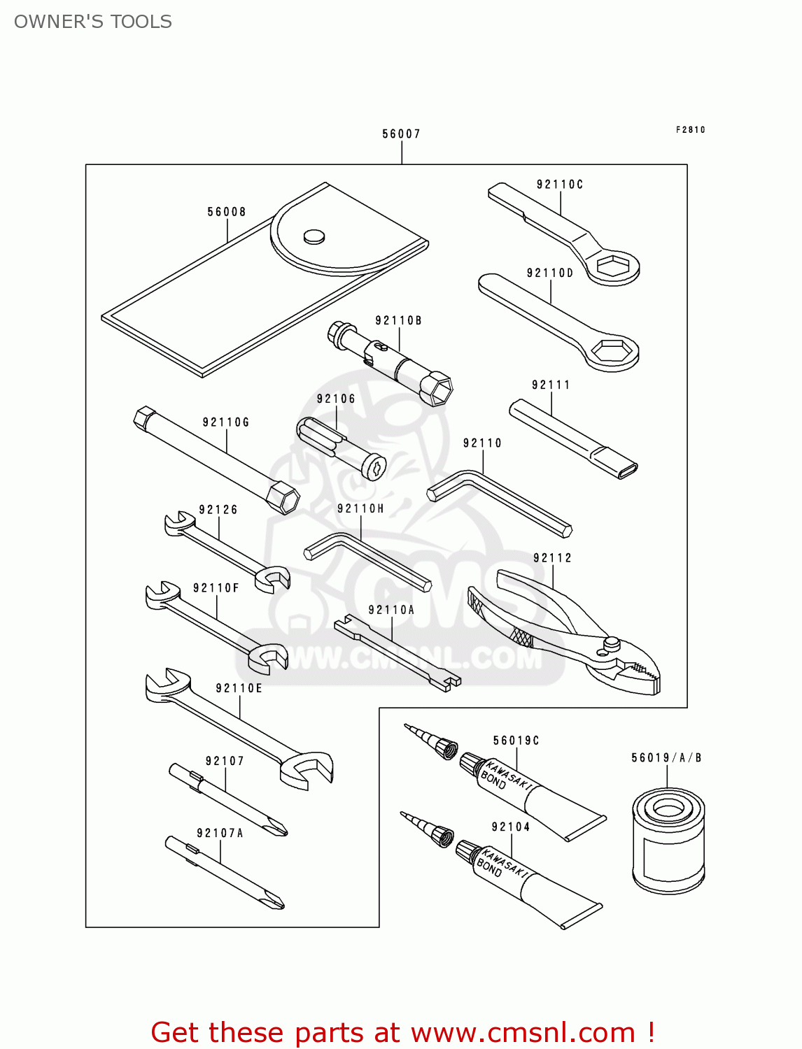 OWNER'S TOOLS VN800C1 VN800 DRIFTER 1999 EUROPE UK FR NR SP