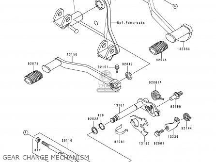 GEAR CHANGE MECHANISM - VN800C1 VN800 DRIFTER 1999 EUROPE UK FR NR SP