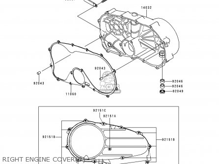 RIGHT ENGINE COVER(S) - VN800C1 VN800 DRIFTER 1999 EUROPE UK FR NR SP