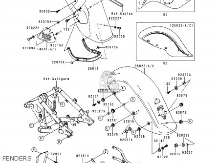 FENDERS - VN800C1 VN800 DRIFTER 1999 EUROPE UK FR NR SP