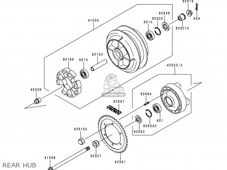 REAR HUB - VN800C1 VN800 DRIFTER 1999 EUROPE UK FR NR SP