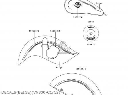 DECALS(BEIGE)(VN800-C1/C2) - VN800C1 VN800 DRIFTER 1999 EUROPE UK FR NR SP