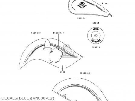DECALS(BLUE)(VN800-C2) - VN800C1 VN800 DRIFTER 1999 EUROPE UK FR NR SP