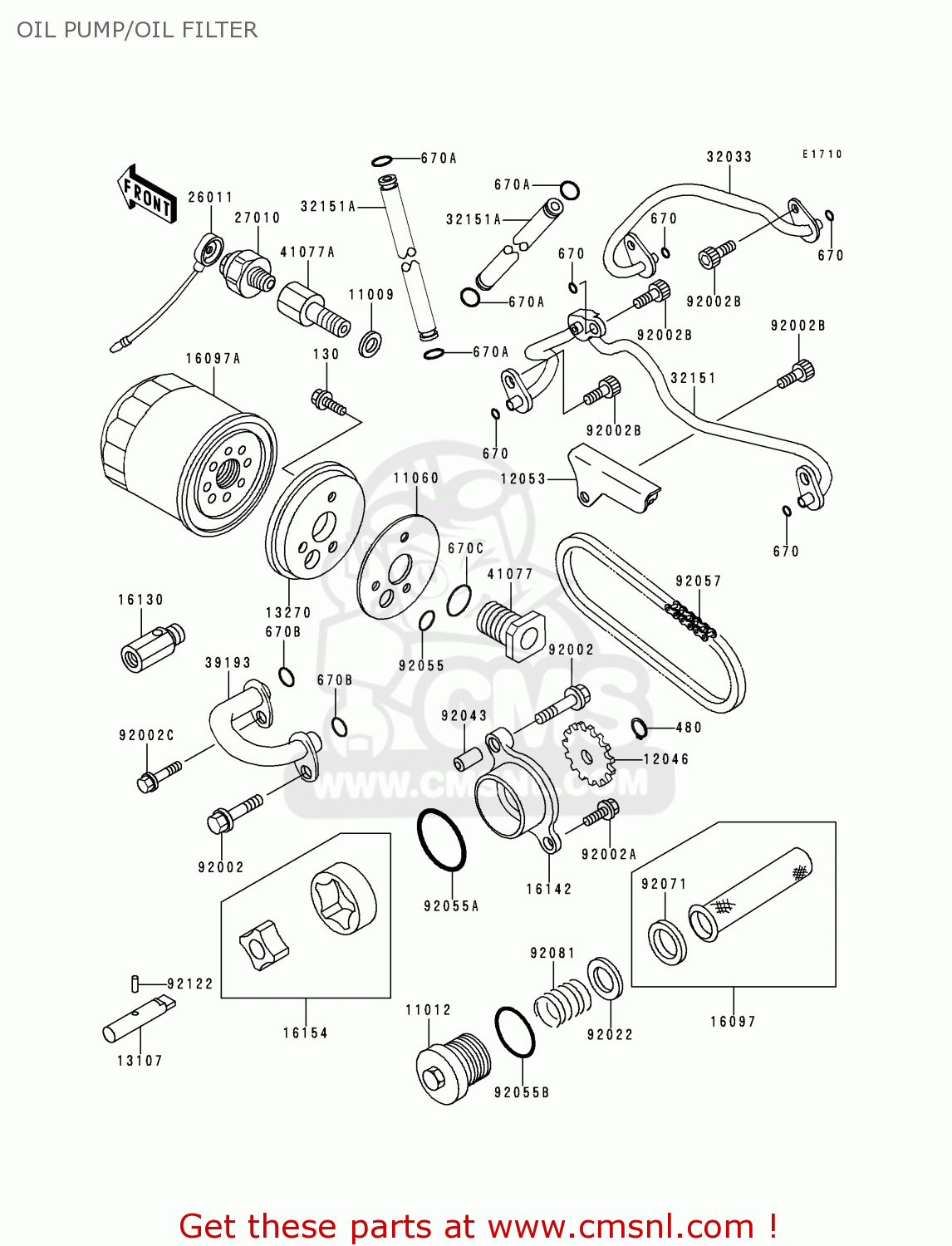 OIL PUMP/OIL FILTER VN800C1 VULCAN 800 DRIFTER 1999 CANADA